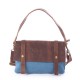 blue Leisure cowhide canvas bag