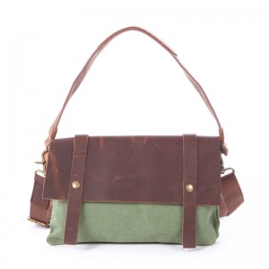 green Leisure cowhide canvas bag