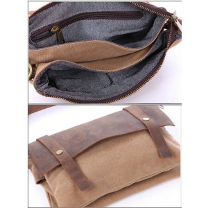 Leisure cowhide canvas bag