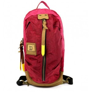 red Canvas Backpack Style Purse