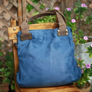 blue canvas messenger bag women