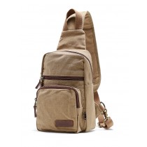 KHAKI Vintage Style Canvas Chest Pack