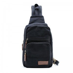 BLACK Vintage Style Canvas Chest Pack