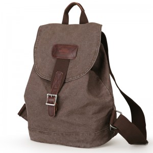 British Style Canvas Rucksacks, Drawstring Backpack For College