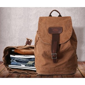 KHAKI British Style Canvas Rucksacks