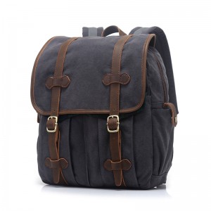 GREY Rugged Canvas Backpack