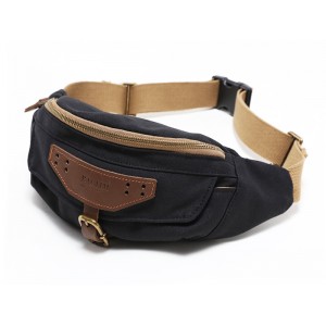 BLACK Rugged Canvas Fanny Packs