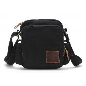 BLACK Portable Canvas Crossbody Bags