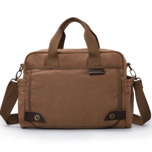 KHAKI Crossbody Canvas 14 Inch Laptop Satchels