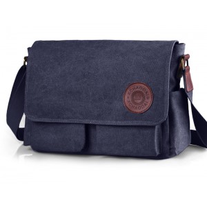 BLACK Casual Outdoors Canvas Ipad Messenger Bags