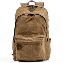 kahki Women And Men's Waxed Canvas Backpack