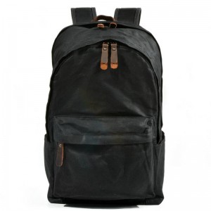 black Women And Men's Waxed Canvas Backpack