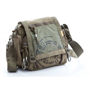 army green Cotton canvas messenger bag