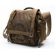 khaki canvas shoulder messenger bag