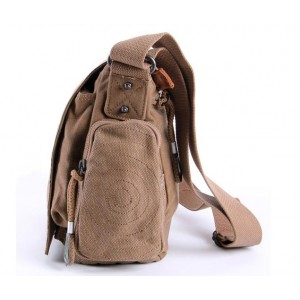 khaki canvas shoulder bag men