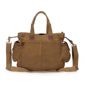 khaki Canvas satchel handbag