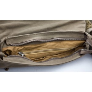 khaki Canvas shoulder bag mens