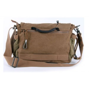 khaki satchel book bag