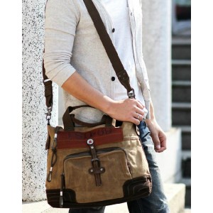 coffee canvas satchel bag for men