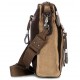 Canvas and leather satchel for men