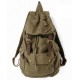 army green Leather and canvas backpack