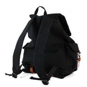 black Mens canvas backpack rucksack