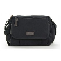 Mens canvas and leather shoulder bag