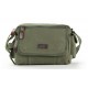 army green Mens canvas and leather shoulder bag
