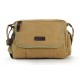 khaki canvas and leather shoulder bag