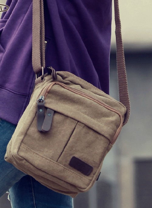 small canvas shoulder bag