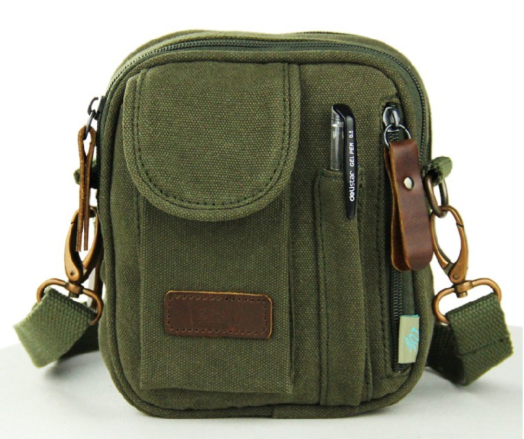 Small canvas messenger bags for men, mens small canvas satchel - YEPBAG