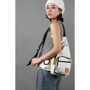 beige One strap shoulder bag