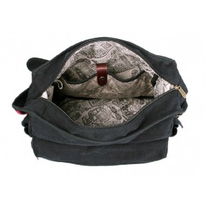 black weekday canvas messenger bag