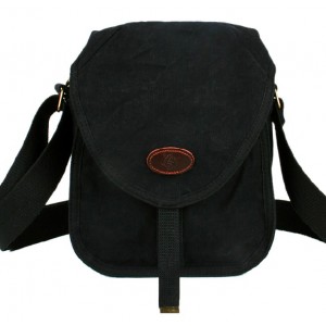 black canvas messenger bag