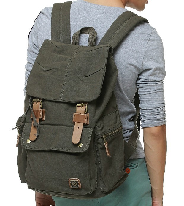 Canvas rucksack backpack, cotton canvas bag - YEPBAG