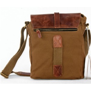Leather and canvas messenger bag, canvas satchels for men - YEPBAG