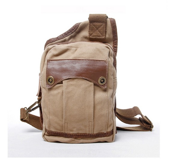 Mens single strap backpack, cotton canvas sling bag - YEPBAG