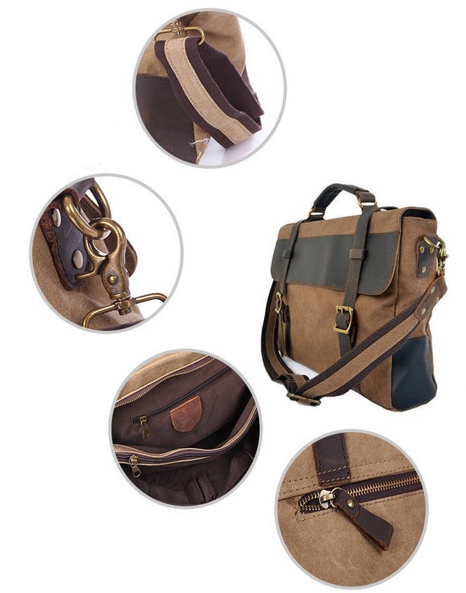 Men and women's Shoulder canvas bag, Genuine Leather vogue bags - YEPBAG