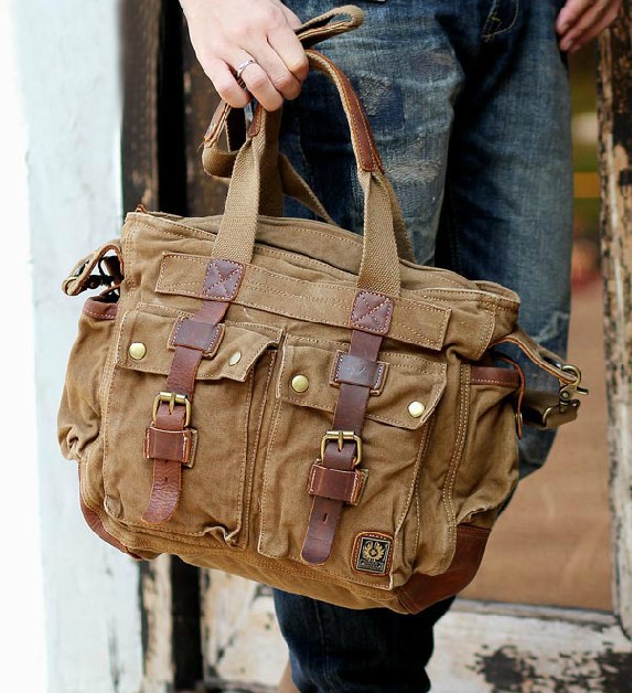 Canvas satchel handbag, canvas satchel messenger bag - YEPBAG